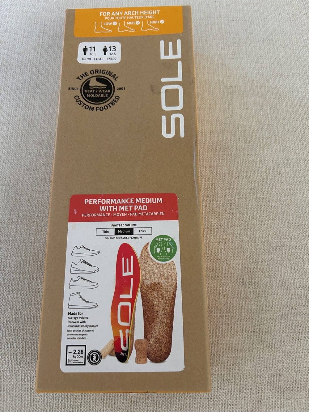 SOLE Performance Shoe Insoles Metatarsal Pads Plantar Fasciitis Relief - M11/W13